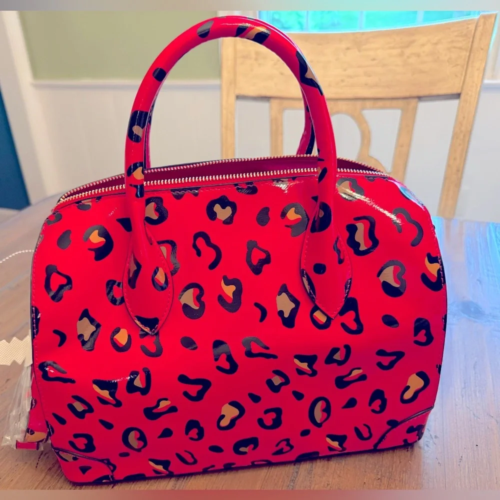 Pink and leopard print handle bag/crossbody. NWOT.